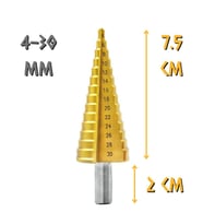 Kupa Tyson Çam Panç Kademeli Matkap Ucu - 4-30 mm. (Sarı)