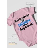 Babam değil, dedem sağolsun. Kısa Kollu Bebek Body %100 Pamuk