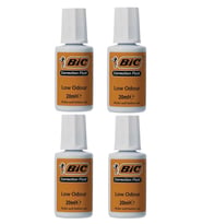 Sıvı Silici Daksil 4 Adet Bic 20 ml Fırçalı Sıvı Düzeltici Daksil Okul Ofis Büro Fırça Uçlu Daksil (Beyaz)