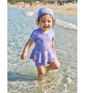 Civil Baby Deniz Kabuğu Baskılı 6-18 Ay Mayo - Lila