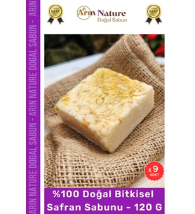 #safran %100 Doğal Güzel Kokulu El Yüz Saç Vücut Orijinal Bitkisel Safran Sabunu 120g - 9 Adet