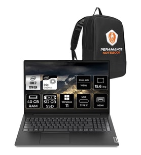 Lenovo V15 G4 i7 1355U Notebook 40GB RAM 512GB SSD 15.6" FHD Win11 Pro + Per4 Çanta 83A100KXTRP372