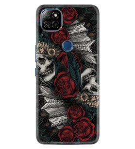 Casper E30 F20 X20 Kılıf Desemli Silikon Skull Rose 1673