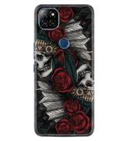 Casper E30 F20 X20 Kılıf Desemli Silikon Skull Rose 1673