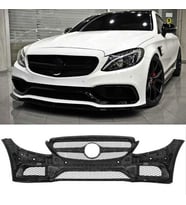 Çmk Mercedes W205 2014-2018 C63 Ön Tampon & Panjur Seti (Siyah Trimler)
