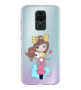 Xiaomi Redmi Note 9 Uyumlu Kapak Vespagirl Tasarımlı Şeffaf Silikon Kılıf