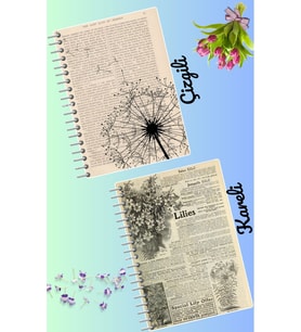 Vintage nostalji defter seti 2 adet A4 boyutu 21*30 çizgili + kareli 60 syf
