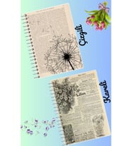 Vintage nostalji defter seti 2 adet A4 boyutu 21*30 çizgili + kareli 60 syf