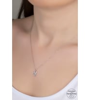 SWAROVSKİ CRYSTAL KALP  925 AYAR GÜMÜŞ KOLYE