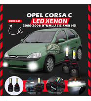 Opel Corsa C 2000-2006 Sis Farı Uyumlu Şimşek Etkili Led Xenon Light Series H3
