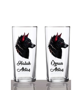 Kişiye Özel 2'li Kurt Rakı Bardağı