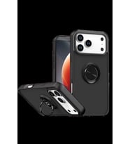 iPhone 17 Pro Max Montreal Yüzüklü Silikon Kapak - Siyah