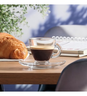 12 PC şeffaf Base de Thé/Café- her biri Expresso-Set grup Cadeau Vaisselle 95 ml