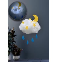 Çocuk Odası Gece Lambası Kendin Yap Bulutlu Dekoratif Gece Lambası 3 Farklı Modlu Gece Bulut Lamba (Beyaz)