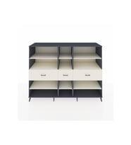 Kronos Dolap 9 Raflı 3 Çekmeceli  220x59x163 Antrasit-Aytaşı