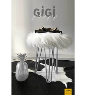 Gigi Peluş Puf, Beyaz Silver