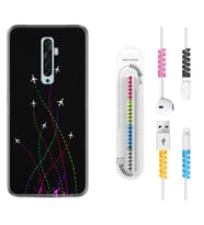 Oppo Reno 2Z 4 Lite 4 Pro 5 6 7 A31 Kılıf Kablo Koruma Spiral Silikon Line Planet 1736