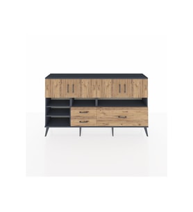 Arges Konsol 8 Raflı 3 Çekmeceli 4 Kapaklı 176x30x99 Antrasit-Çam