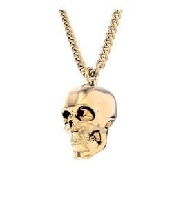 Chocli 18 Ayar Altın Kaplama Skull Kolye