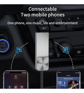 MT06 Mikrofonlu Araç Bluetooth 5.1 Kiti Herhangi Bir Kulaklık AUX Çıkışını Kablosuz Bağlantı Yapar