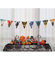Cadılar Bayramı Halloween Flama Bayrak Banner Süs 8 li 3 Metre