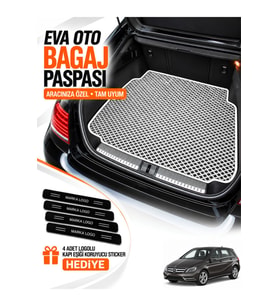 MERCEDES-BENZ B-SERİSİ-W246 (2012-2018) Uyumlu EVA Bagaj Paspası Araca Özel Beyaz