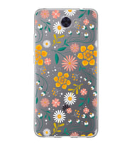 Huawei Y7 2017 Uyumlu Kapak Flowers Tasarımlı Şeffaf Silikon Kılıf