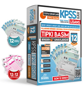 2024 KPSS Lisans ÖSYM Çıkmış Soru TIPKI Basım Türkiye Geneli D. Çözümlü 12li DEN