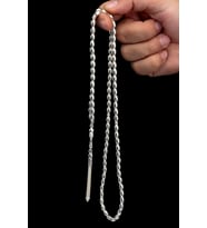 Sertifikalı 99luk Gümüş Tespih 5x7.5mm 42Gr Arpa Kesim (Gri)