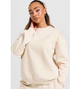 Nike Jordan Brooklyn Fleece Loose Fit Sweatshirt Kadın Bol Kesim Sweatshirt Bej