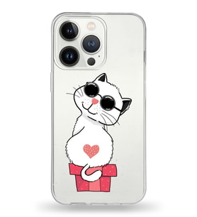 Apple iPhone 13 Pro Uyumlu Kapak Coolcat Tasarımlı Şeffaf Silikon Kılıf
