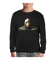 Mortal Combat - Scorpion Siyah Çocuk Sweatshirt