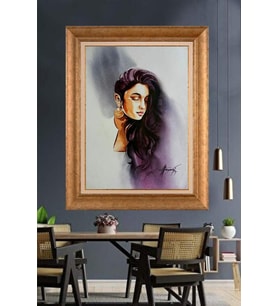 Altın Varaklı  Çerçeveli Paspartulu Tablo ndd794 (Gold)