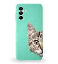 Samsung Galaxy A04s Uyumlu Lansman Kılıf. Altı Kapalı İçi Kadife  Catface Tasarımlı Silikon Kapak (Şeffaf)