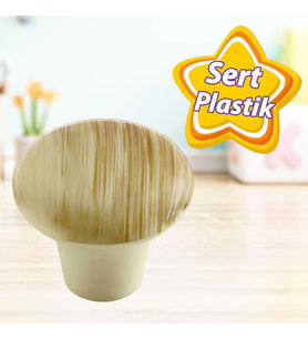 Sert Plastik Mantar Düğme Kulp Kayın Dolap Mobilya Mutfak Dolabı Çekmece Kapak Kulpu Kulbu (Açık Kahverengi)