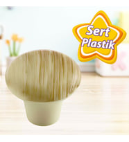 Sert Plastik Mantar Düğme Kulp Kayın Dolap Mobilya Mutfak Dolabı Çekmece Kapak Kulpu Kulbu (Açık Kahverengi)