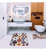 Banyo Halısı Ikili Klozet Takımı Kaymaz Tabanlı Banyo Paspas Takımı (Karışık)