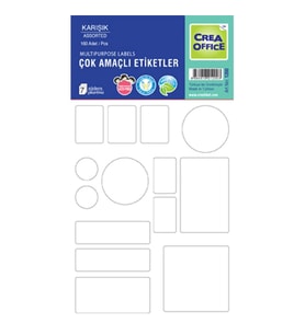 CREA OFC- 1200 KARIŞIK BEYAZ OFİS ETİKETİ 7'Lİ (160)