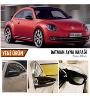 Volkswagen Beetle Yarasa Ayna Kapağı Batman Parlak Siyah Piano Black