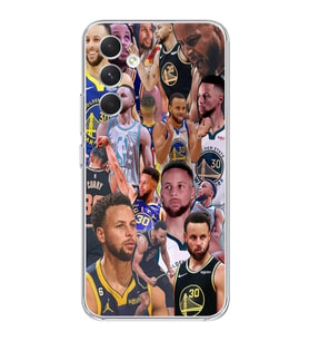 Samsung Galaxy S23 FE Uyumlu Steph Curry Kolaj Tasarımlı Şeffaf Telefon Kılıfı