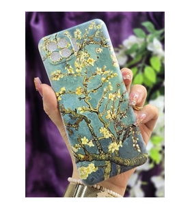 Oppo Reno 4 Lite Uyumlu Sanatsal Sarmaşık Desenli Şeffaf Telefon Kılıfı
