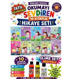 2.Sınıf Öğretmen Tavsiyeli Okumayı Sevdiren 32 Sayfa 10 Kitaplık Hikaye Seti-7 (Slime Set Hediyeli)