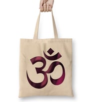 Om Spiritual Symbol Yoga Meditation Bez Çanta Uzun Saplı