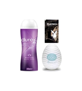 Durex Aloe Vera 2'si 1 Arada Masaj & Kayganlaştırıcılı Jel + Siyah Deri El Kelepçesi + Hediye
