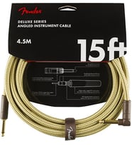 Fender 0990820086 Deluxe Düz/L Uçlu Tweed Enstrüman Kablosu (4m) Bir Ucu Açılı Jak Gitar Girişinde Kolaylık Sağlayan Tasarım
