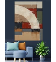 Beyaz Kağıt Yelpaze Minimalist Sanat Dekoratif Kanvas - Mdf Ahşap Tablo