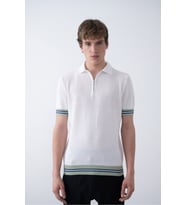 Triko Polo Yakalı T-Shirt - Premium Ribana Detaylı