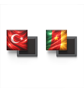 Buzdolap Magnetleri - Kamerun Bayrağı ve Türk Bayrağı - 2'li Set Magneti