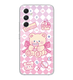 Samsung Galaxy S24 PLUS Uyumlu Happy Bear Tasarımlı Şeffaf Telefon Kılıfı