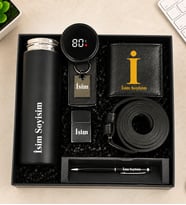 Kişiye Özel Premium Kutu Dijital Göstergeli Termos Bardak Erkek Cüzdan Kemer Cakmak Metal Anahtarlık Touch pen Kalem Erkek Aksesuar Hediye Set